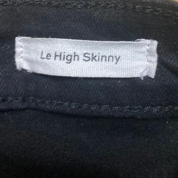 Frame Le High Women's Black High Waisted Stretch Skinny Leg Jeans Pants Size 25 - Picture 5 of 6